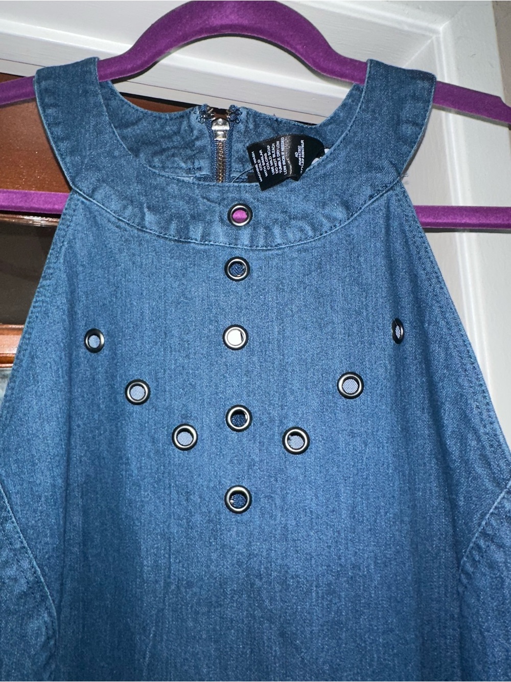 Ashley Stewart NWT Sleeveless Denim Shift Dress - Blue P2P 20” waist 17-18” - Picture 4 of 16